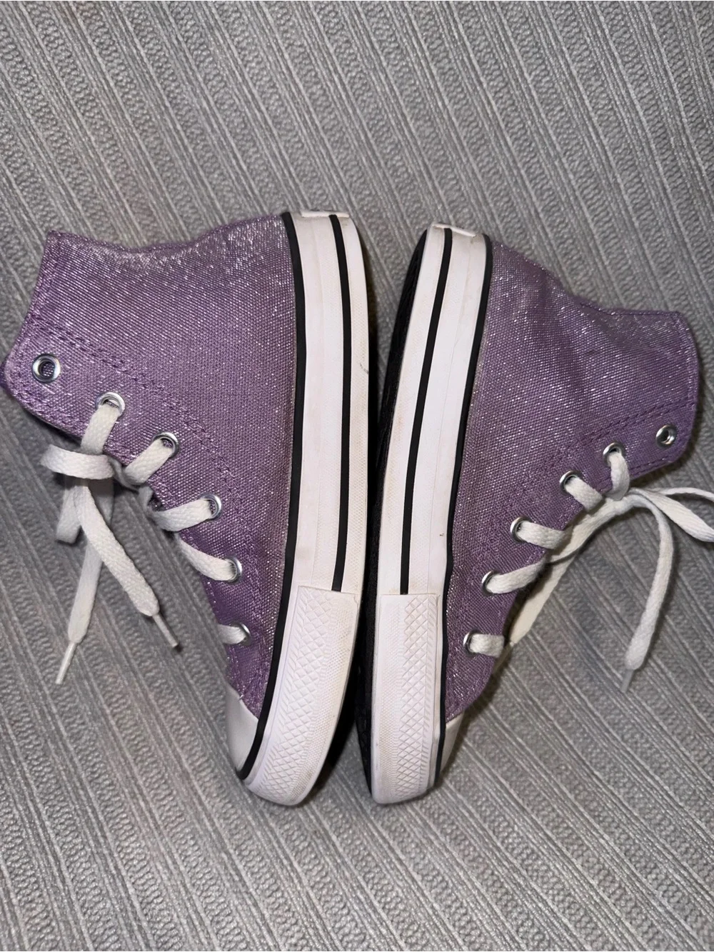 Converse Kids Lavender Glitter High-Top Sneakers